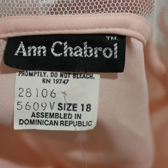 Ann Chabrol Light Pink Lace Collar Vintage Button Up Pearl Detail Shirt NOS 18 - Picture 14 of 16